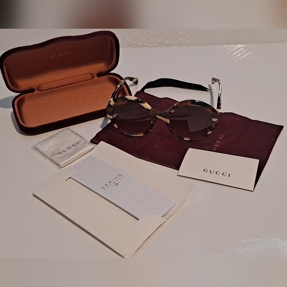 Gucci Round-Frame Animal print authentic - Picture 2 of 16